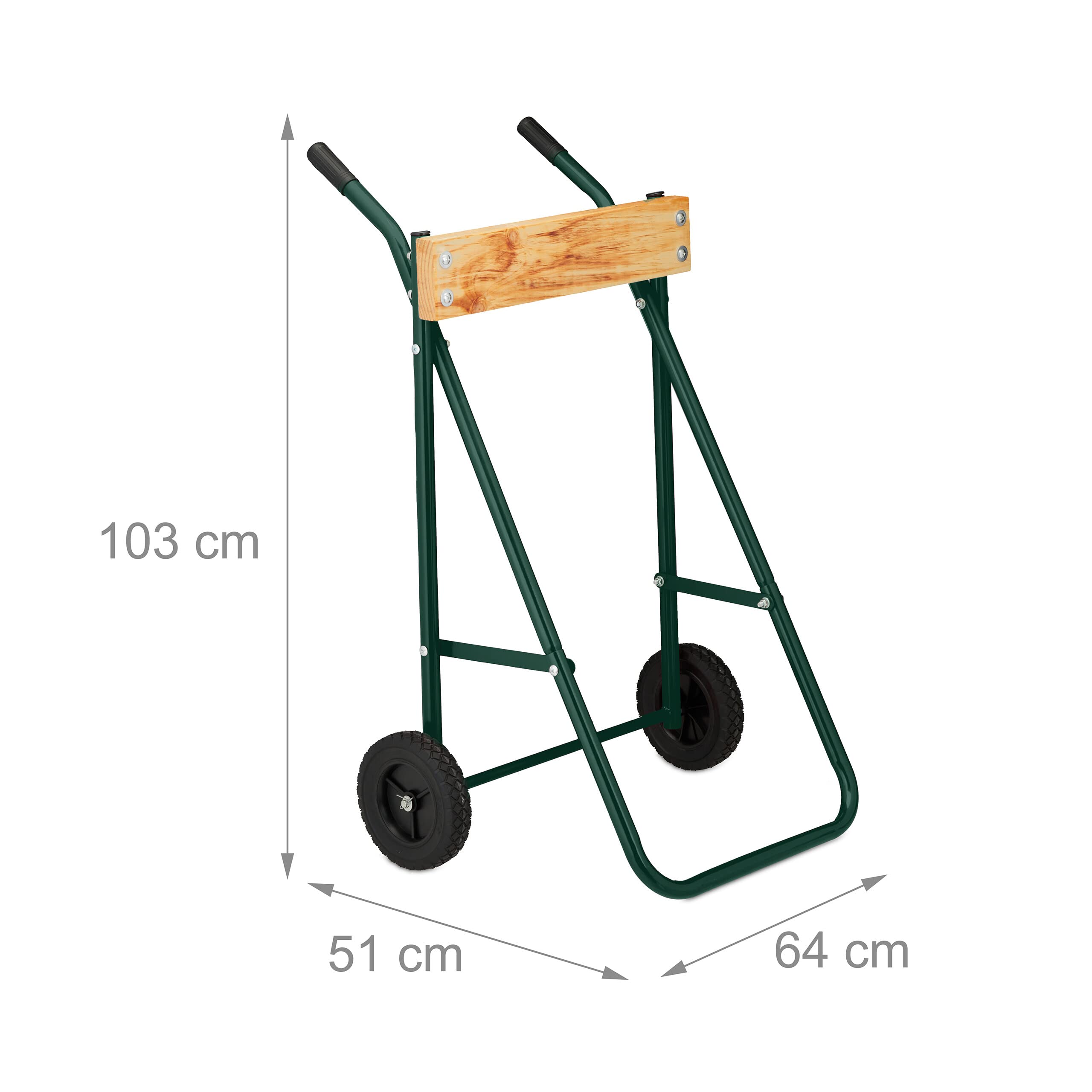 Relaxdays Supporto per Motore Fuoribordo, Carrello per Il Trasporto e Stoccaggio, in Acciaio, Fino a 100 kg, Verde Scuro