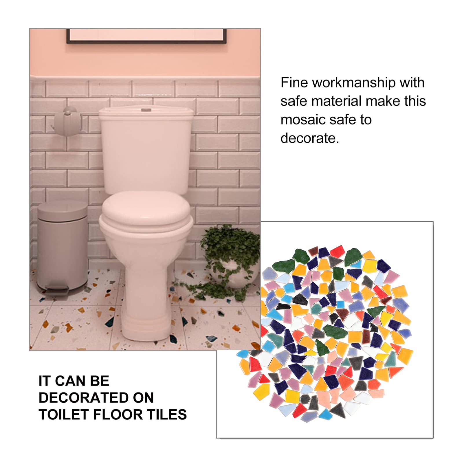 Piezas de Mosaico Cerámico DIY Surtido 200g Azulejos Esmaltados