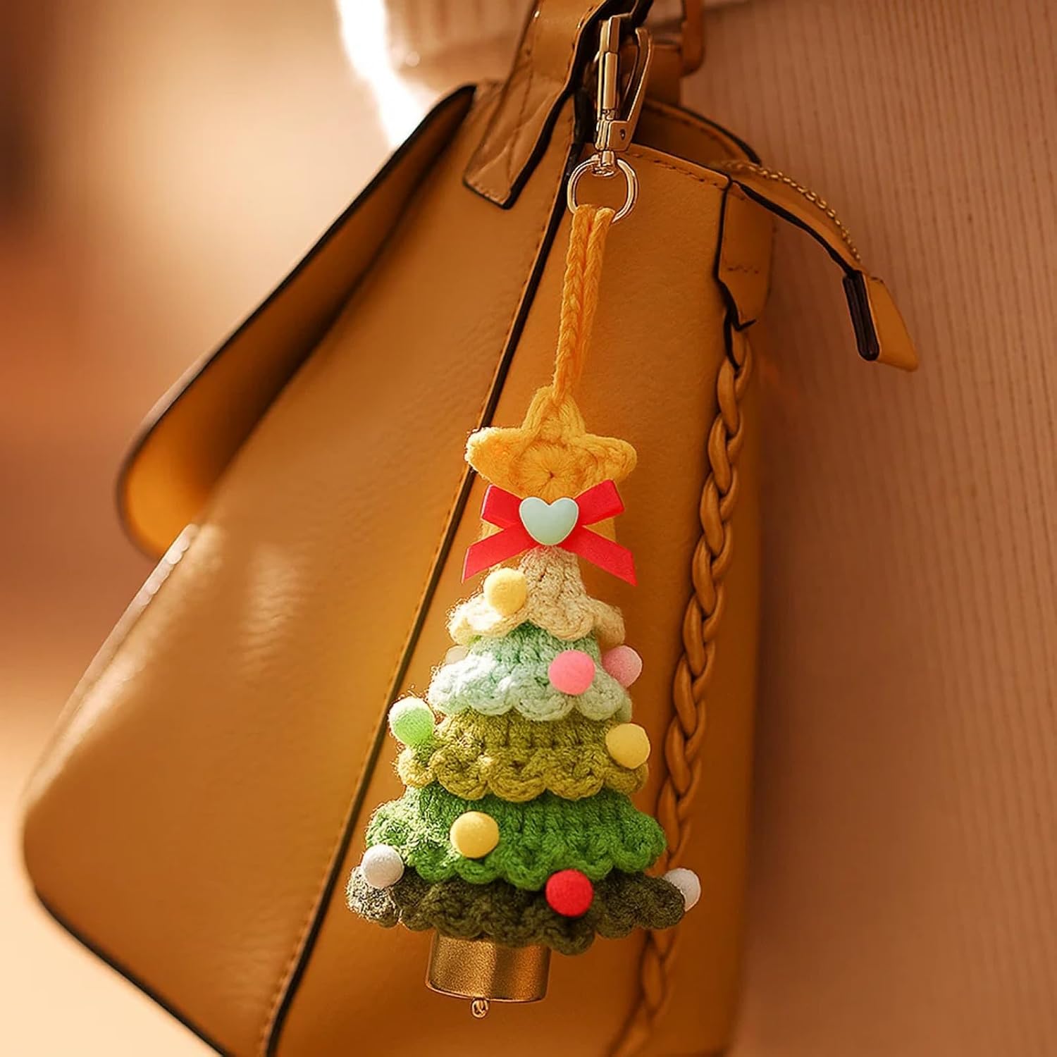 Christmas Tree Ornament - Hand-Knitted Car Mirror Hanging Accessories image 4