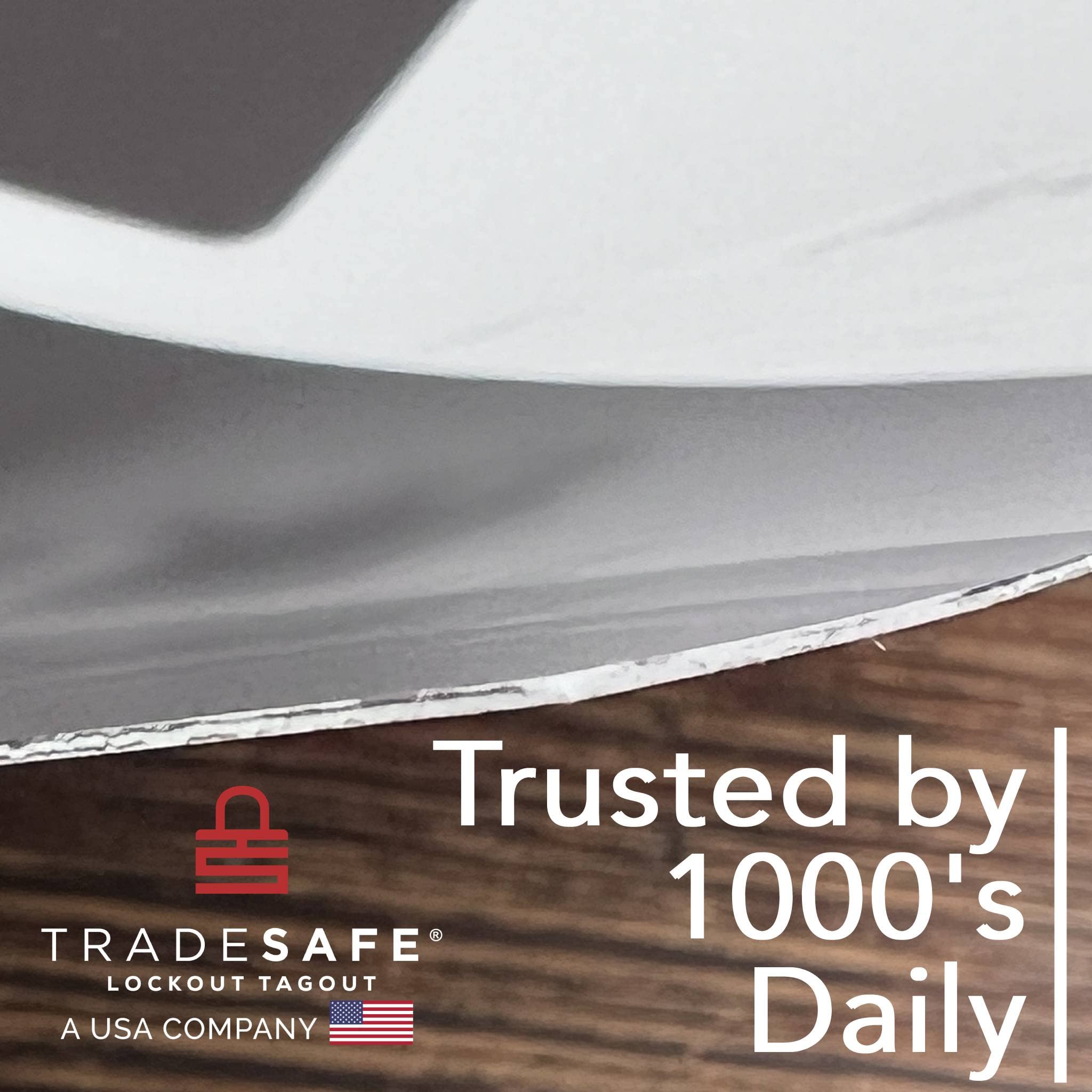 TRADESAFE Bloquear etiqueta fuera cartel, cartel de peligro para lugares de trabajo industriales, bloqueo de información de seguridad, energía peligrosa y plantilla de programa LOTO