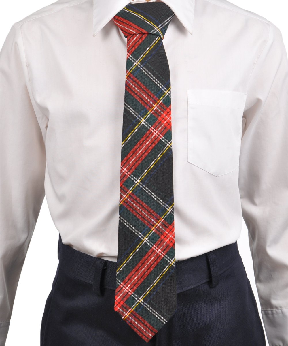 Cookie's Boys' Traditional 4-in-Hand Necktie - black/red/white/gold *plaid