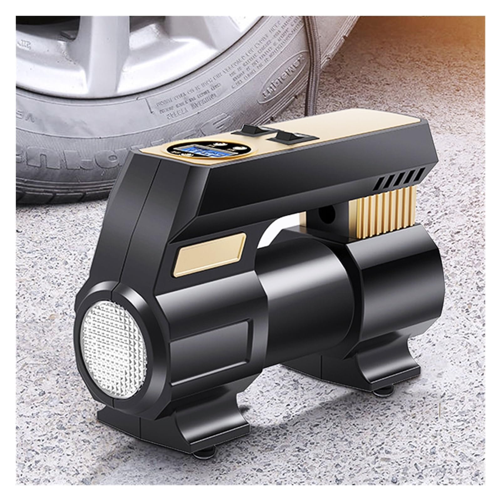 Compressore d'Aria (Cassetta degli Attrezzi) Pompa di gonfiaggio for Auto 12V Compressore d'Aria Elettrico Portatile Pneumatici for Moto Bicicletta