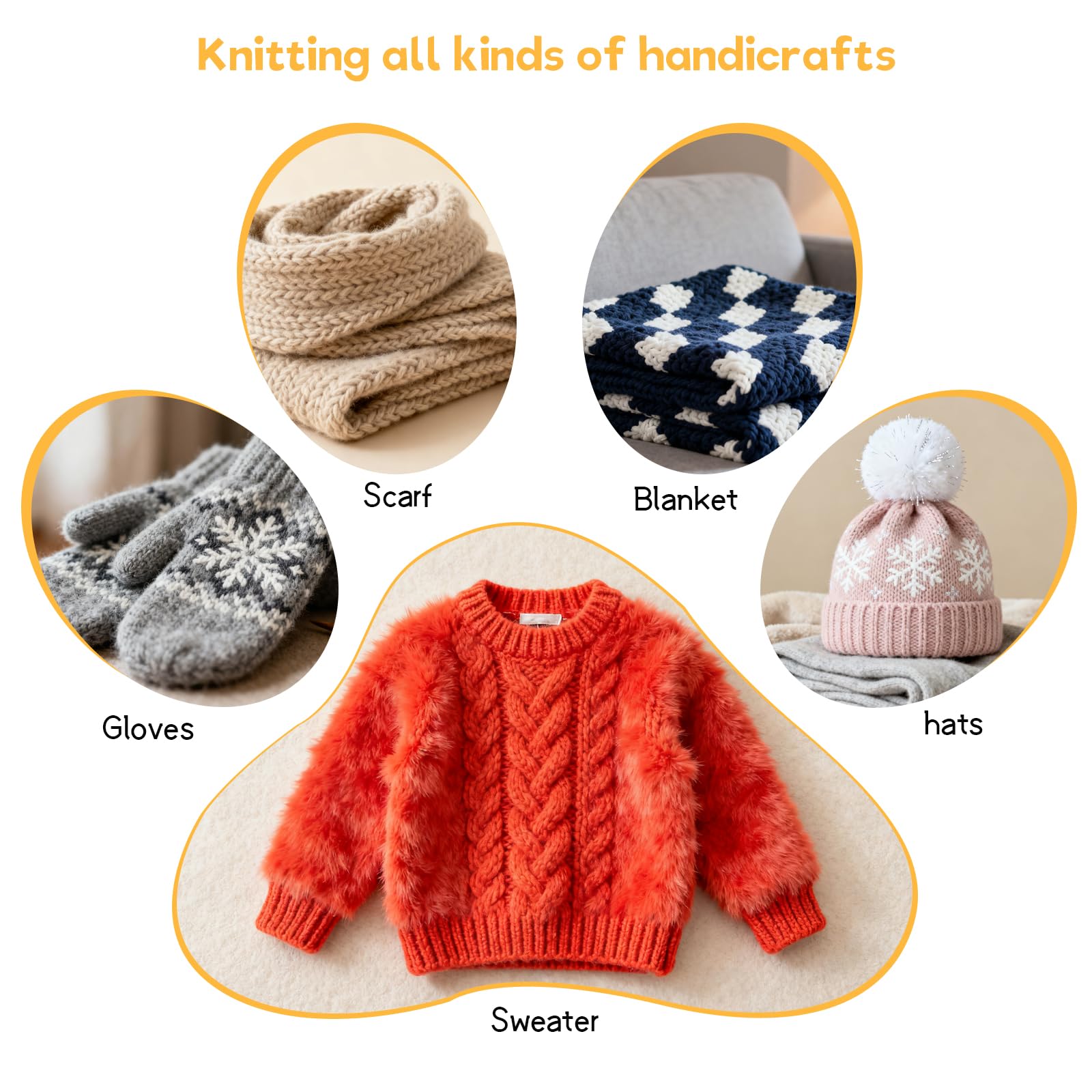 Weabetfu Stricknadel-Set mit Bambus-Rundstricknadeln, 13 Paar austauschbare Stricknadeln und Kabel, Zubehör und Etui, perfekt für Anfänger, DIY Handwerk