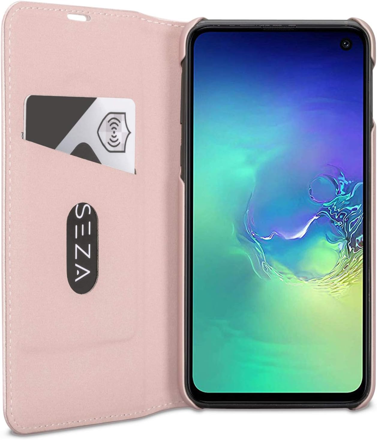 Samsung Galaxy S10e Flip Case Rose Gold PU Leather - CASEZA Oslo Premium Vegan Leather Wallet Book Folio Cover for The Original Galaxy S 10 e (5,8 inch) - Ultra Thin with Magnetic Closure