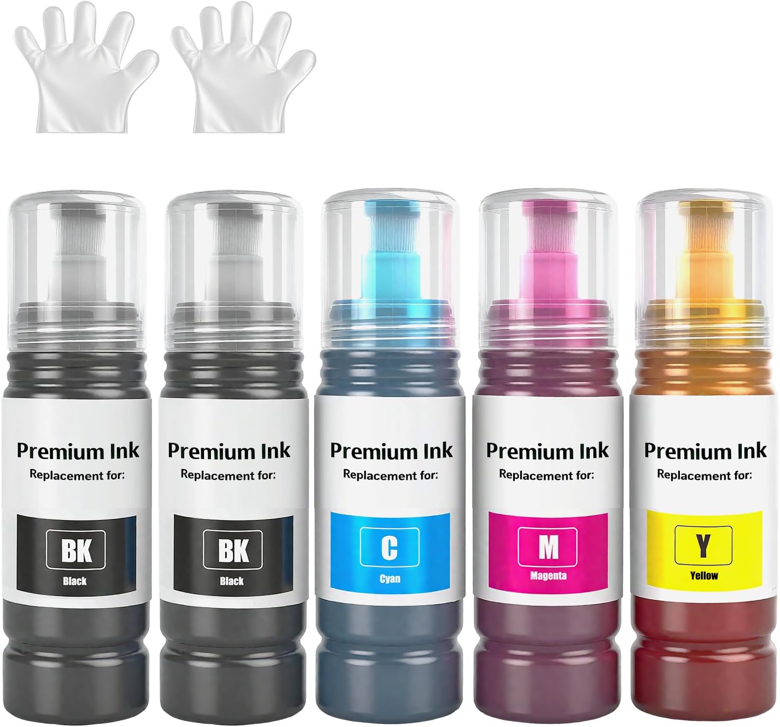 ET-7700 Ink Refill Bottles Replacement for ET-7750 Compatible for ET7700 ET7750 Inkjet Printer 5-Pack 2 Black/Cyan/Magenta/Yellow