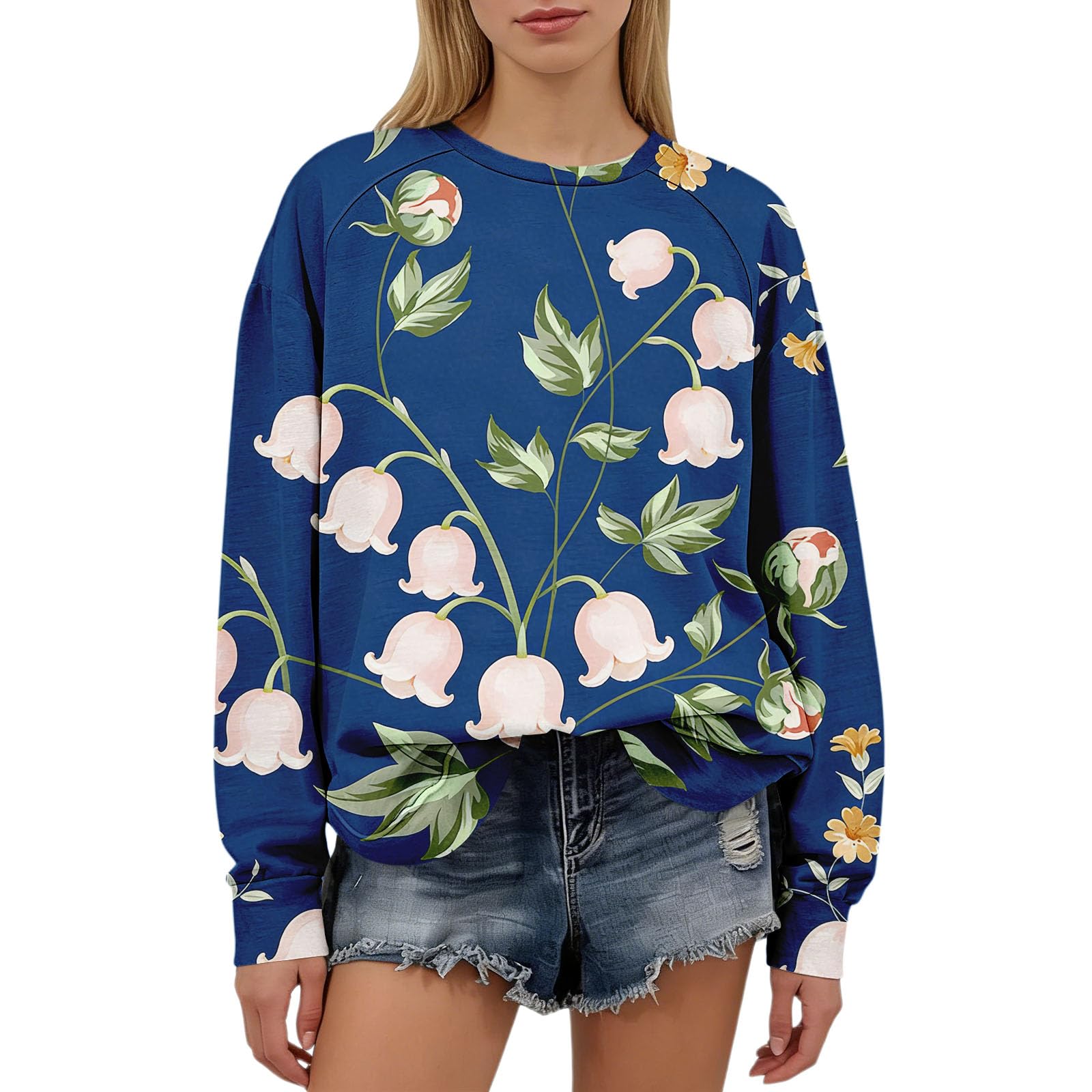 Cocila Sudaderas Deporte Mujer Top Casual De Manga Larga con Estampado para Sudadera Primavera Sin Capucha Corta Largas Navidad Cremallera Azul Finas Beige Lila Marino Amarillas Pullover Basica
