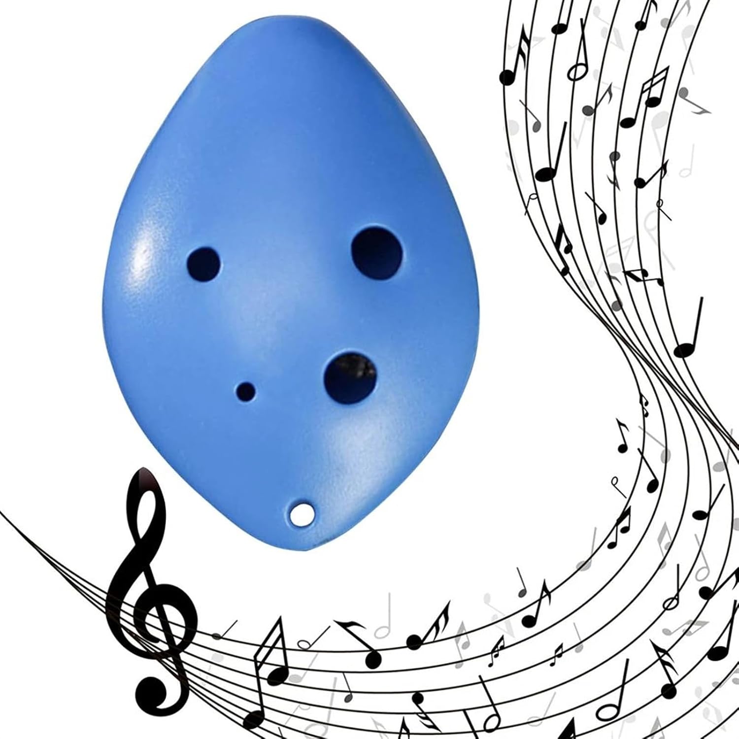 ocarina instrument Ceramic Flute With Neck String Ocarina Professional Ceramic Ocarina Small Wind Instrument (Color : Blue)