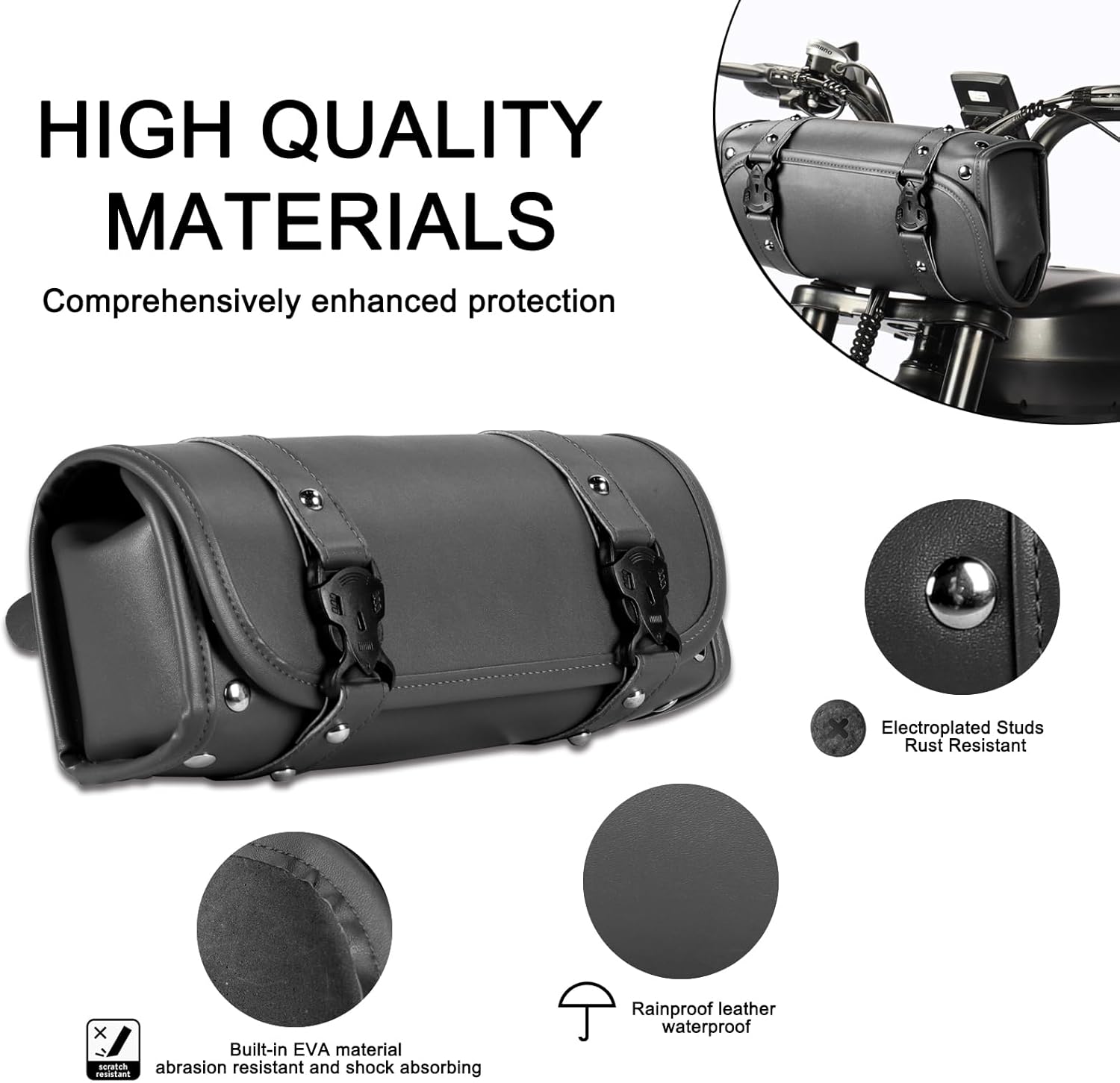 Movcan Electric Bike Rack Bag, Waterproof Bike Rear Rack Bag Bicycle Trunk Bag, Leather Wear-Resistant, Hanging Bag for Electric Bicycles, Motorcycles, Mountain Bike