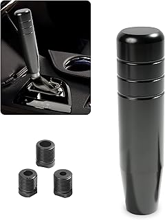Gear Stick Shifter Knobs,Heavy Weighted Shift Knob Car Shift Head Knob with 3 Threaded Adapters,Aluminum Alloy Car Gear Weighted Stick Shift Lever Knob (Black)