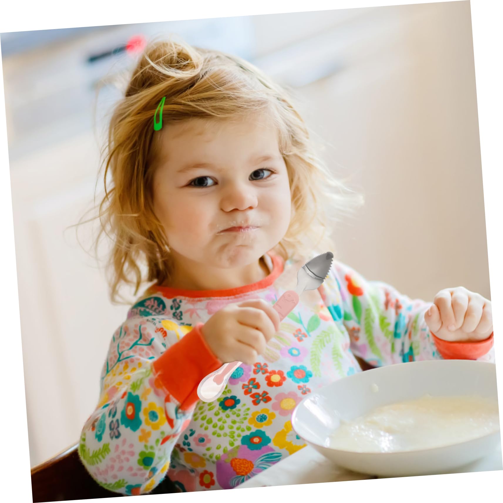 GALPADA Fruit Mud Spoon Double Headed Scraping Spoon for Self Feeding and Encourages Independent Eating for Weaning and Fine Motor Skill