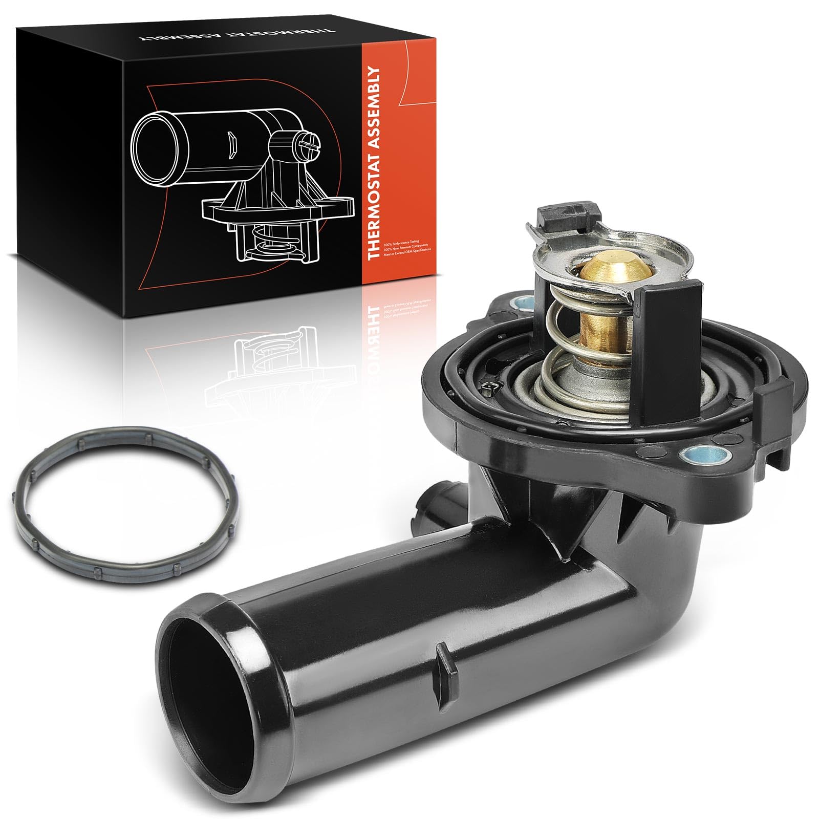 Frankberg Termostato del liquido di raffreddamento con alloggiamento | 05184651AH; Compatibile con: Wrangler III JK, Grand Cherokee IV Seconda Guerra Mondiale