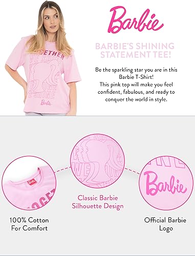 Miniatura 7 de Barbie Camiseta Mujer Camiseta Barbies Cotton Ladies Ropa de verano para mujer Producto oficial, Rosado