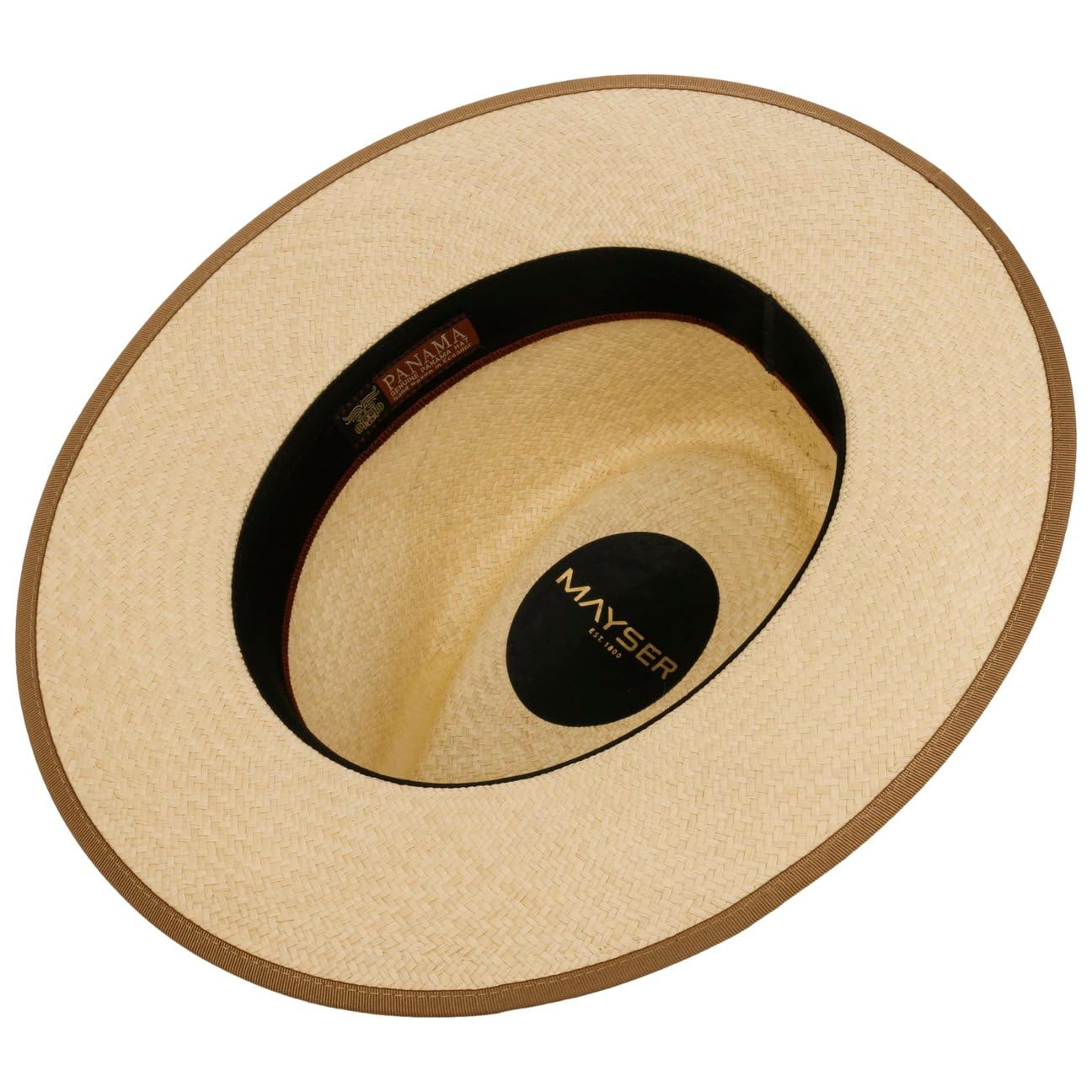 Mayser Fernando Sombrero Traveller Panama Trenzado Fino Cinta de Piel Hecho en UE Unisex Primavera Verano