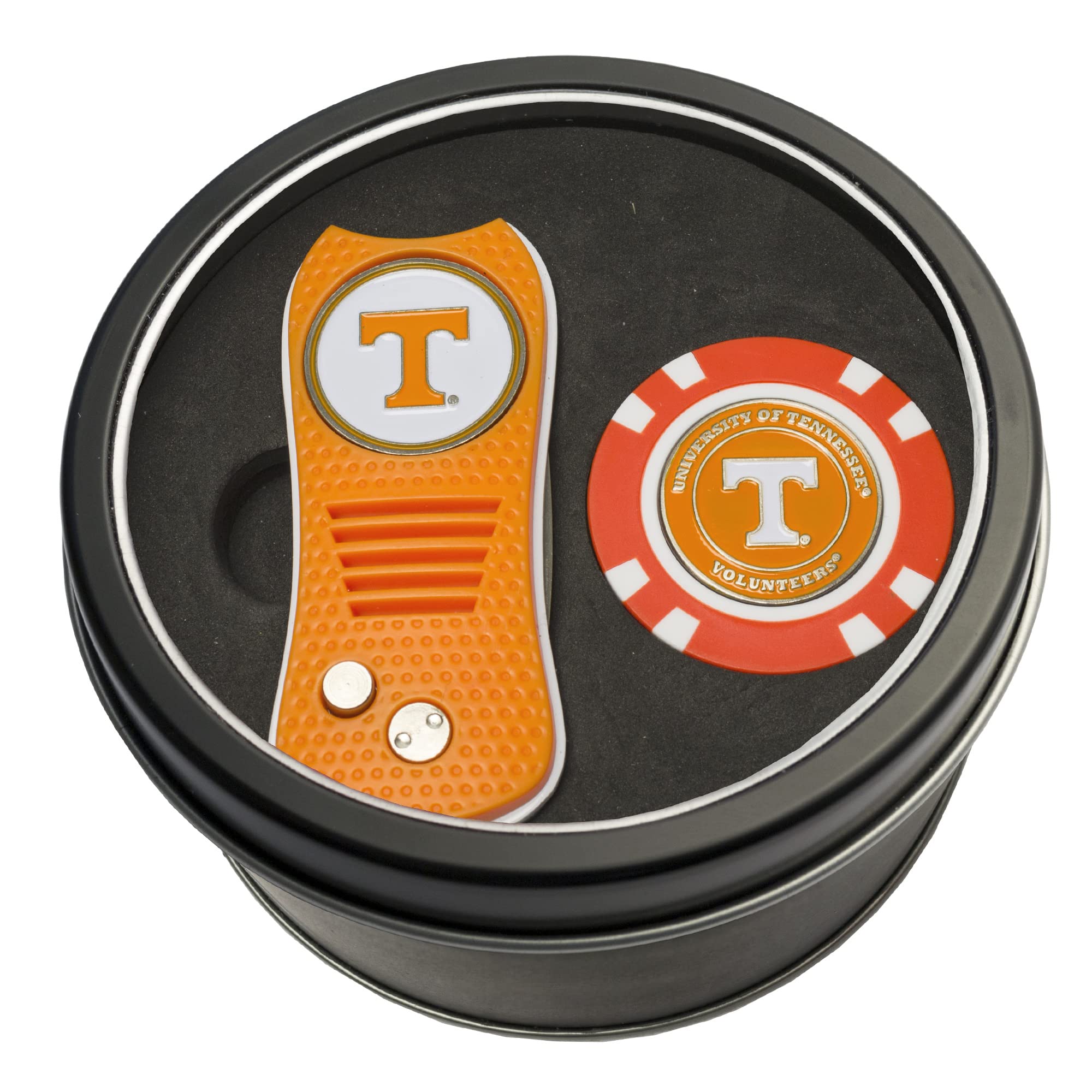 Team Golf NCAA Adult-Unisex Tin Gift Set with Retractable Divot Tool and Golf Chip