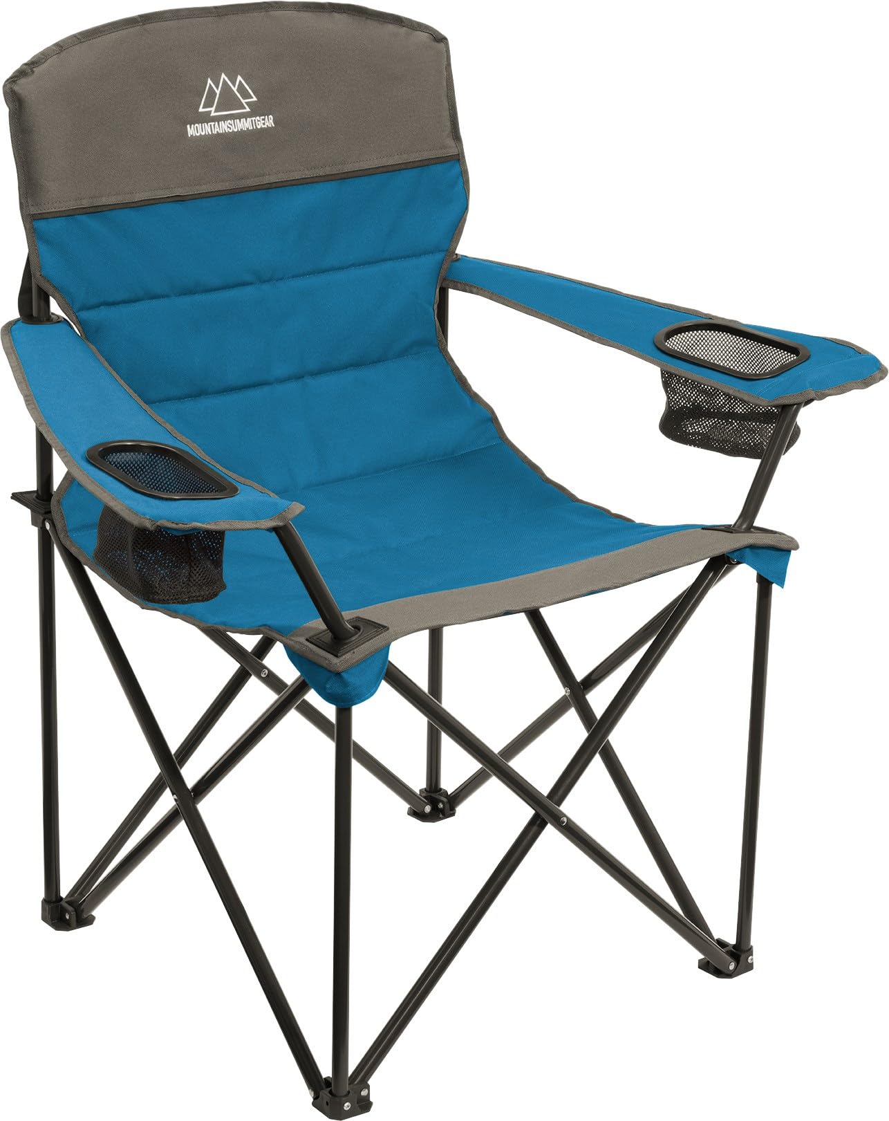 MOUNTAIN SUMMIT GEAR Quilted Standard Camping Chair with Padded Seat and Back for Camping/Hiking/Backpacking Made by Caddis Sports (Standard Chair (Blue))
