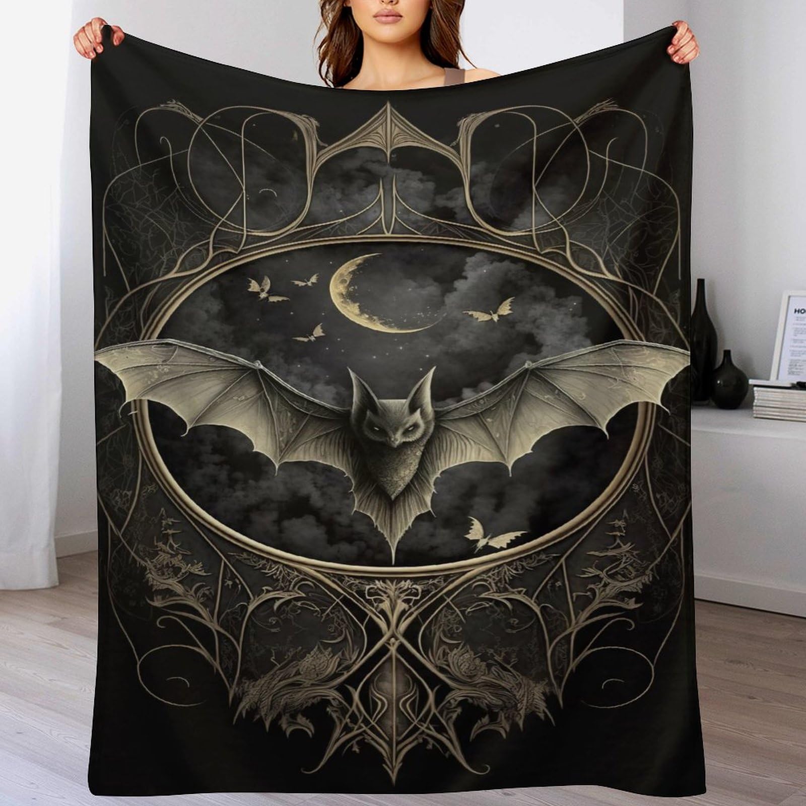 Premium Wohndecke - Fledermaus Decke Flannel - Extra Weiche TV- Decke Vier Jahreszeiten Wohndecke Dicke Couchdecke Für Bett/Sofa（150×200cm）