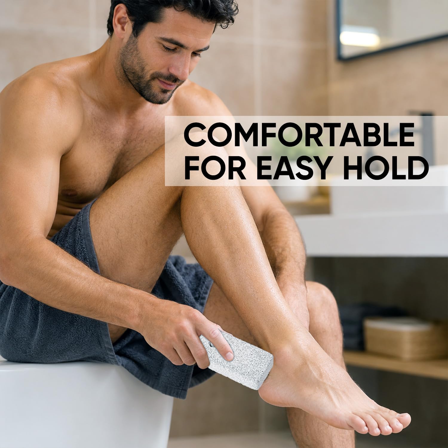 VEGA Rectangle Pumice Stone for Feet | Foot Scrubber for Dead Skin, Callus & Cracked Heels Removal | Pedicure Stone for Men & Women | Smooth & Soft Feet | Reusable Foot Care Tool | White (PD-10) 3