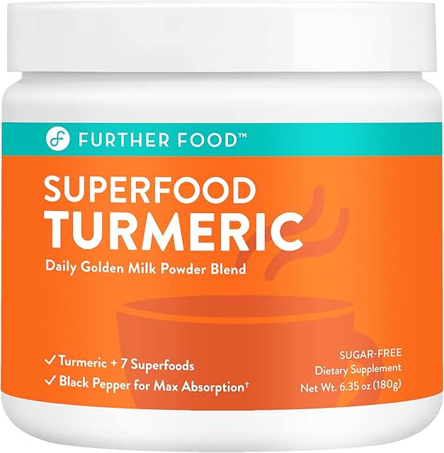 Further Food Superfood Turmeric Golden Milk Powder Boosted with 7 Superfoods & Adaptogens | Plant-Based, Sugar-Free, Non-G...