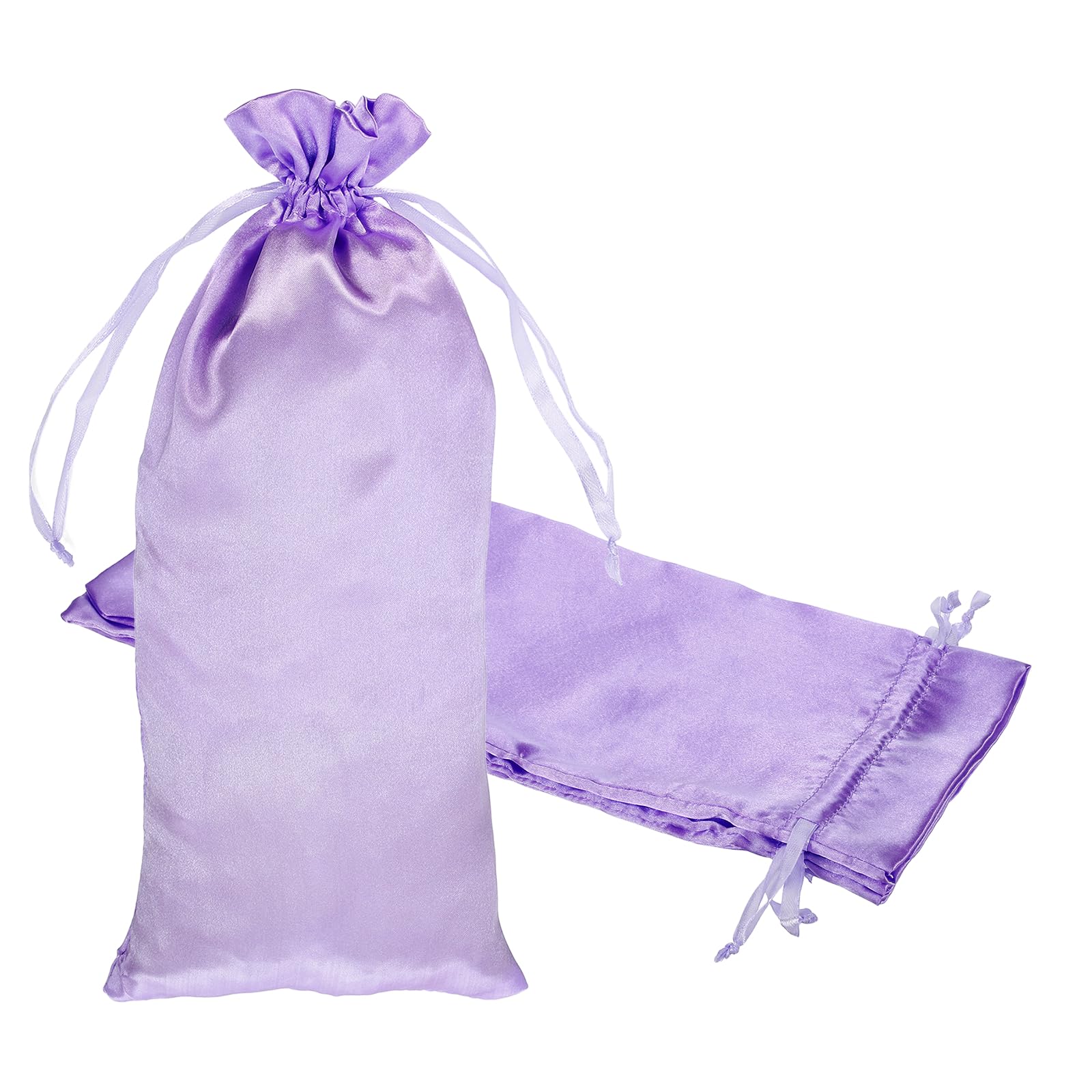 PATIKIL Satin Drawstring Favor Bags, (35 x 15cm, Purple) (3Pcs), Satin Gift Bags Gift Pouches with Drawstrings, Suit for - Wedding/Festival/Birthday/Celebration