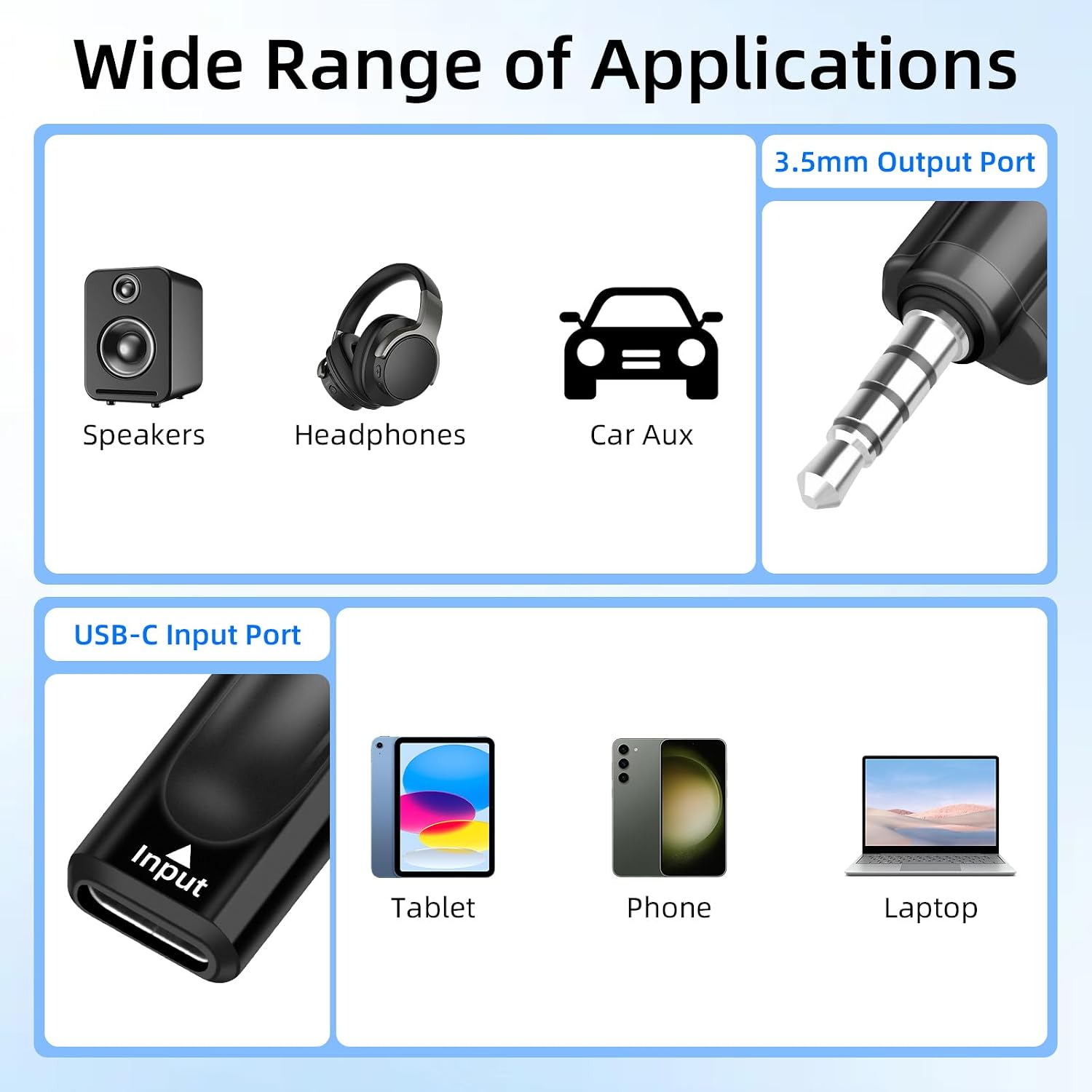 GELRHONR USB C to 3.5mm Audio Adapter, Type C Female to 1/8 "TRRS Male Headphone Jack Adapter, 16Bit/48Khz High Fidelity Audio Converter with PC, Laptop, Phone 2Pack (USB C F to 3.5mm M)