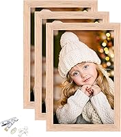 Vista 27 de Marco de fotos de 4x6 pulgadas, marco de fotos de madera de ROBLE con vidrio Perspex para exhibición vertical u horizontal en mesa o pared