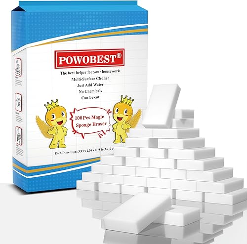Miniatura 7 de Borrador de esponja mágica, paquete de 50 esponjas de melamina extra gruesas de densidad, almohadillas de limpieza extra grandes, espuma de