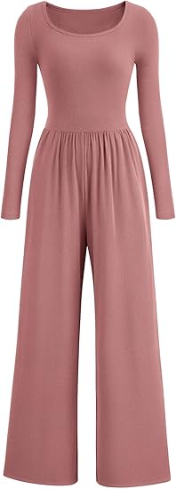 PRETTYGARDEN Womens Jumpsuits Dressy Casual Fall Fashion 2025 Trendy Long Sleeve Wide Leg Rompers Spring Work Office Outfits