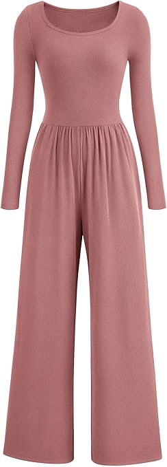 PRETTYGARDEN Womens Jumpsuits Dressy Casual Fall Fashion 2025 Trendy Long Sleeve Wide Leg Rompers Spring Work Office Outfits