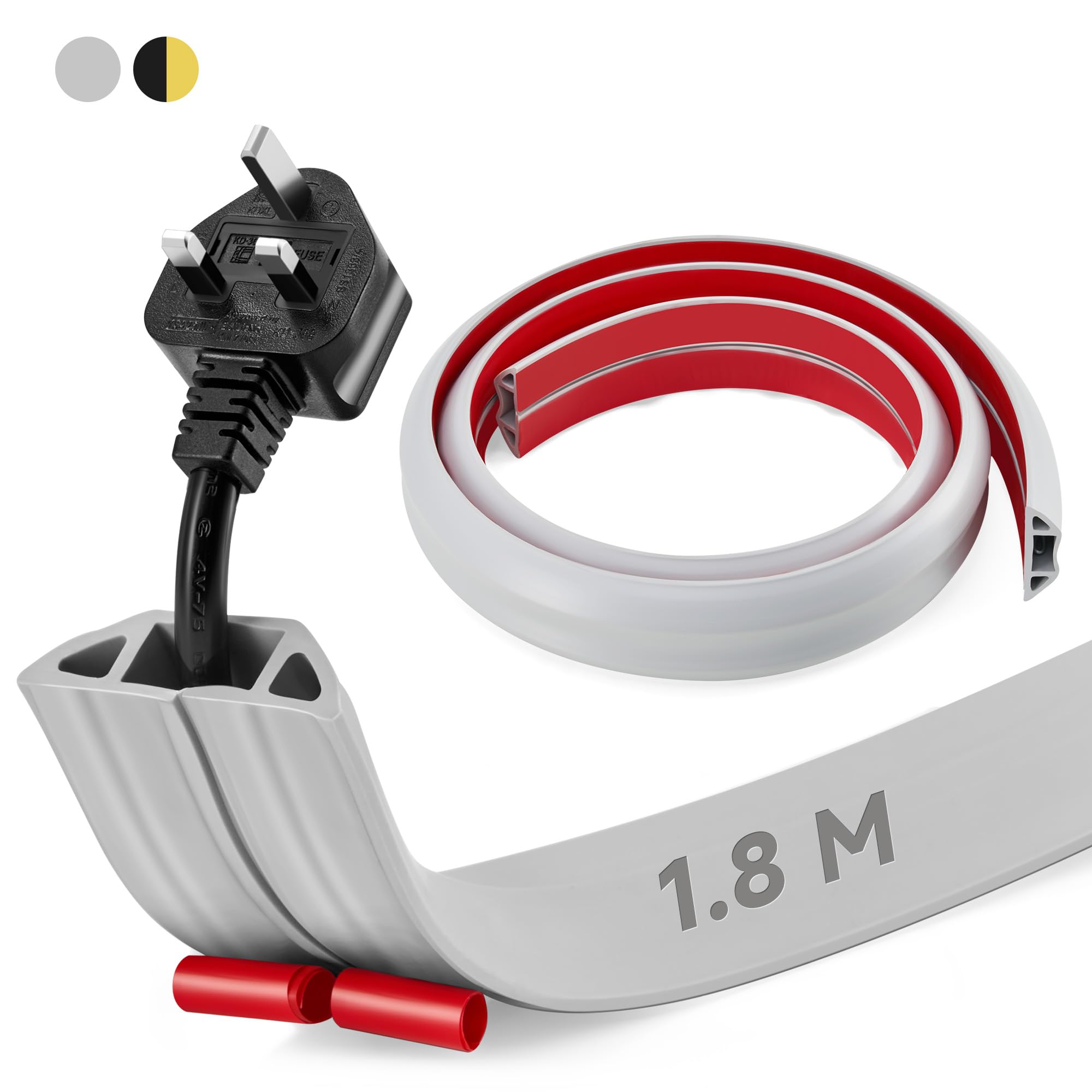 Canalina Passacavi Pavimento 3 Canali 1.8M - Calpestabile E Adesiva Per Casa, Ufficio E Eventi - Foto 13