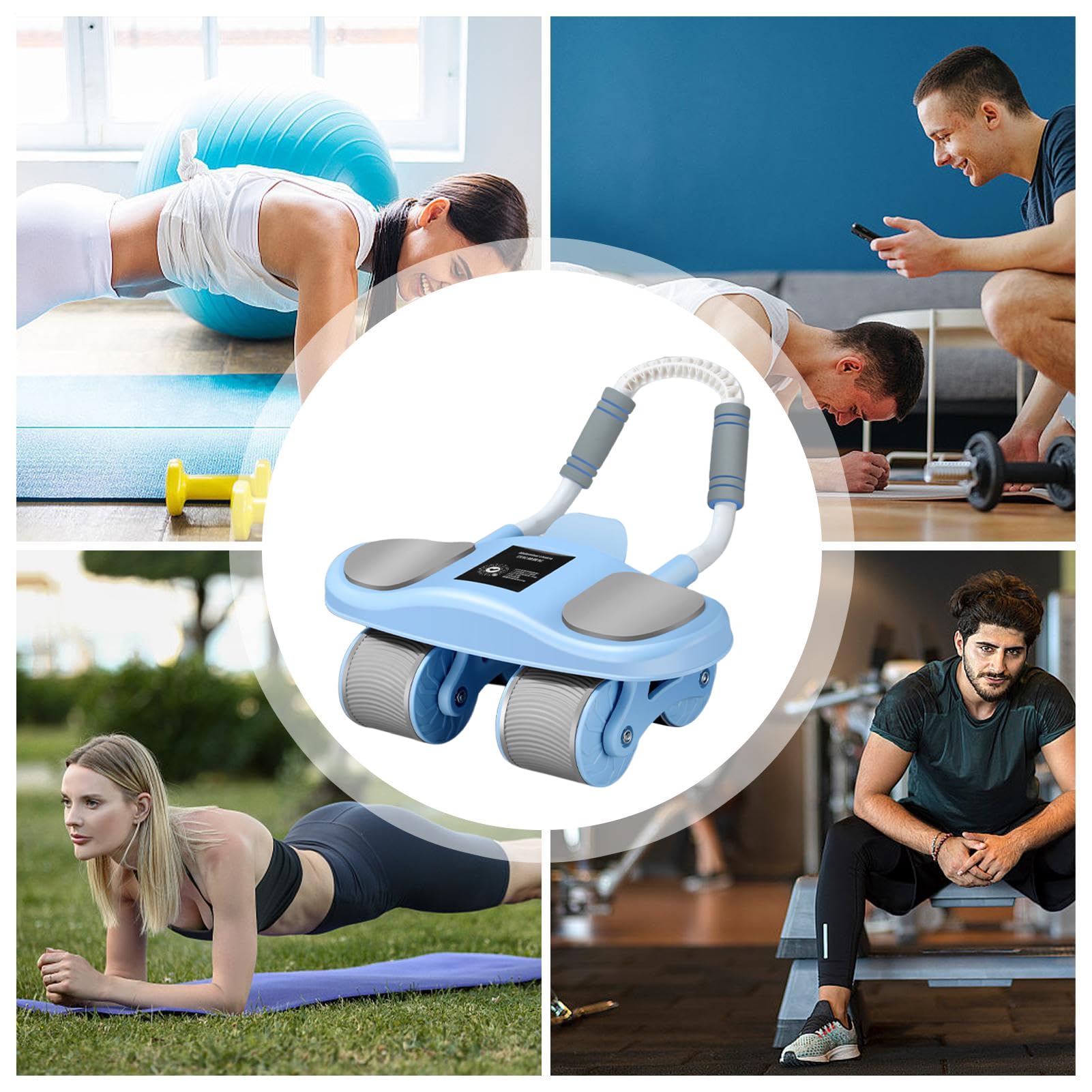 Ruota a rullo, per esercizi, con supporto per gomito, regolabile, leggero, per allenamento della , palestra, casa, uomini e donne | Accessorio Palestra Casa Con Rimbalzo Automatico Per Fitness Addominale