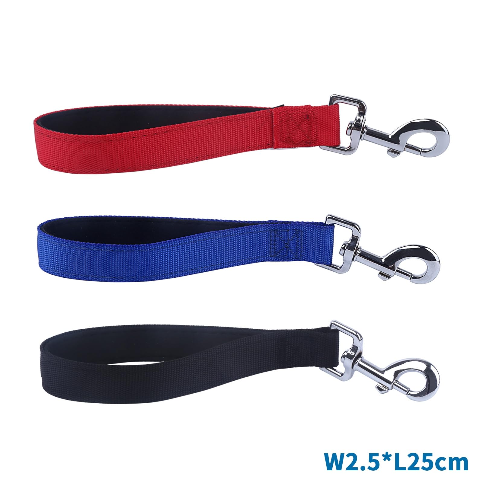 Short Adjustable Nylon Leash, High Strength and Safety, Ideal for Walks and Pet Training, Monochrome - Image 2