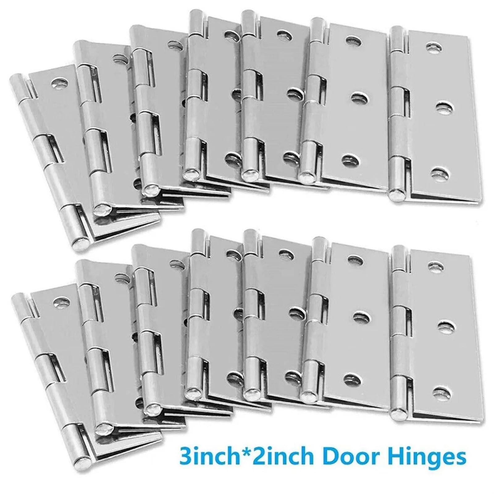 10 PCS 3 pollici Cerniera for porta Cerniere piatte in acciaio inossidabile for armadietti for finestre Connettore for Libreria Scatola di legno Mobili-Hardware