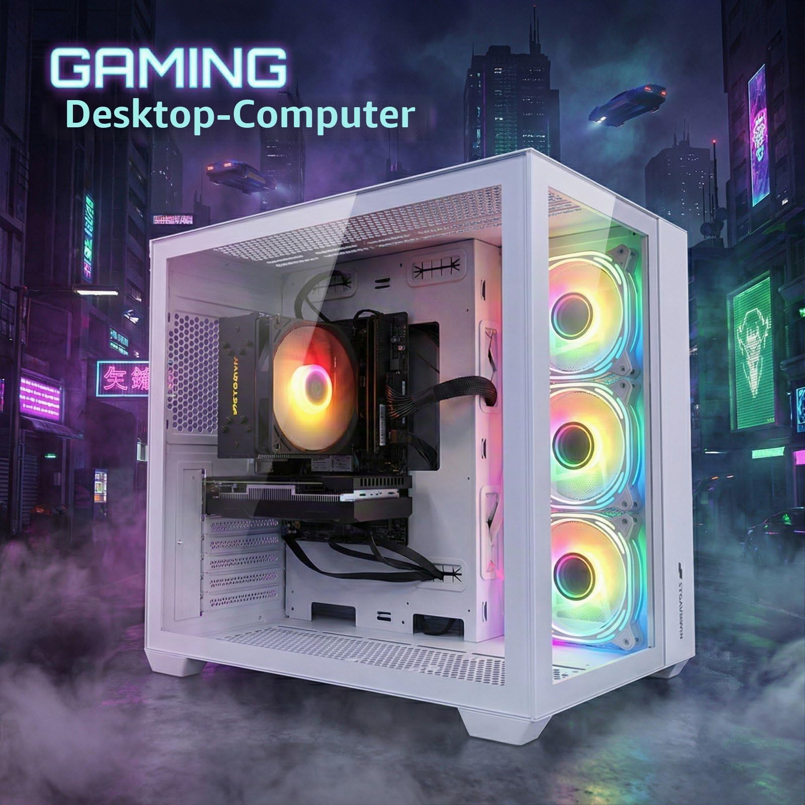 STGSivir Gaming PC, Core i7, RTX 3060 12G, 16G RAM, 512G SSD | Gaming Computer für Streaming,Videobearbeitung,Hausaufgaben, bis zu 3.9 GHz, WLAN 6, BT 5.0, 4K,HDMI,DP, Win11 Pro, ARGB