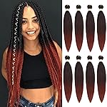 Beyond Beauty Braiding Hair pre stretched, Braids Synthetic Fiber Ombre Yaki Texture, Natural Easy Twist Braids Crochet Hair Hot Water Setting hair extensions