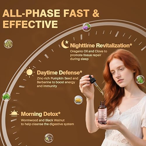 Miniatura 4 de Totaria 20 en 1 Tintura de Nuez Negra y Ajenjo - Clavo, Semilla de Calabaza, Ajo, Orégano, Berberina - Limpieza Suave del Intestino y Salud