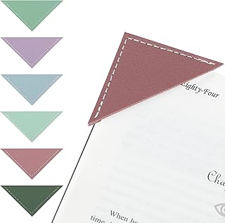 6Pcs Corner Page Bookmarks, Leather Book Marks Bookmark for Page Corner, Page Markers, Page Clips Bookmarks for Men, Women, Kids, Perfect for Reading