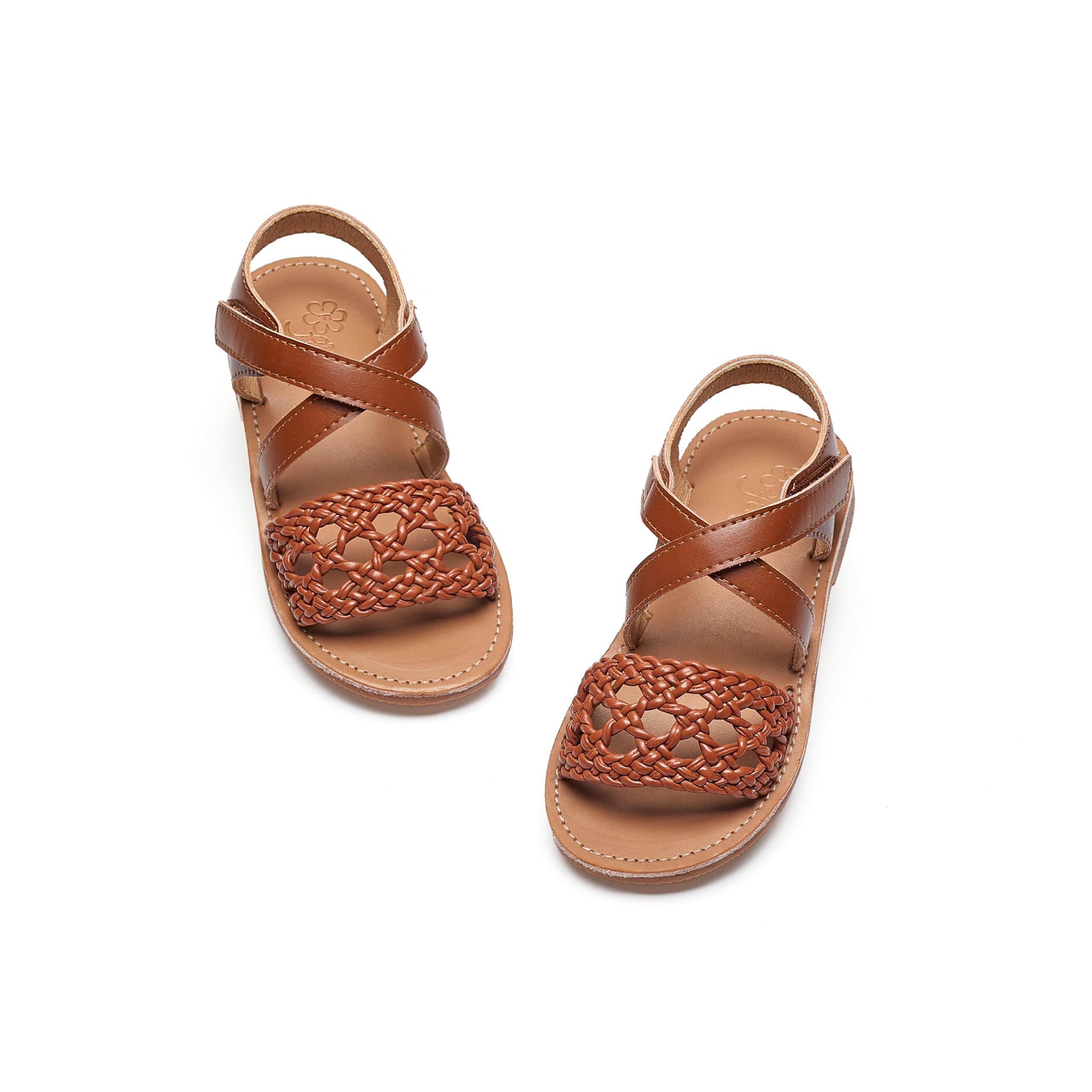 Flaryzone Toddler Girls Sandals Open Toe Flat Flower Girl Dress Shoes