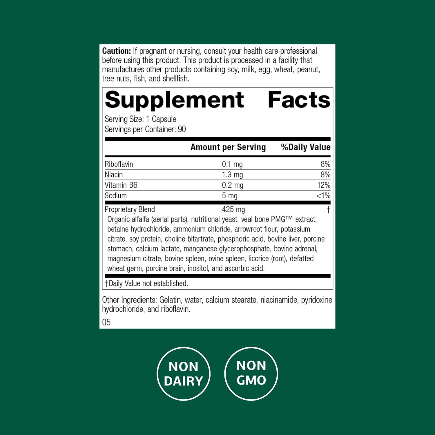 Standard Process Ostarplex - Dietary Supplement for Connective Tissue Health - Aids Liver Health & Function - Contains Vitamin B6 - Non-Dairy - 90 Capsules (90 Servings)