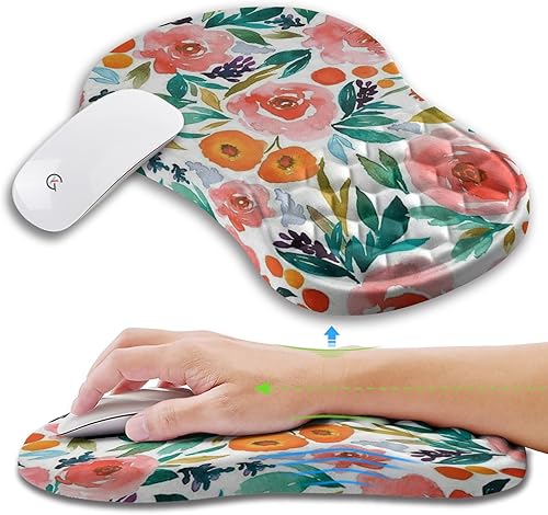Miniatura 1 de Alfombrilla ergonómica para mouse con soporte de muñeca con espuma viscoelástica, almohadilla de masaje para aliviar el dolor del túnel carpiano,