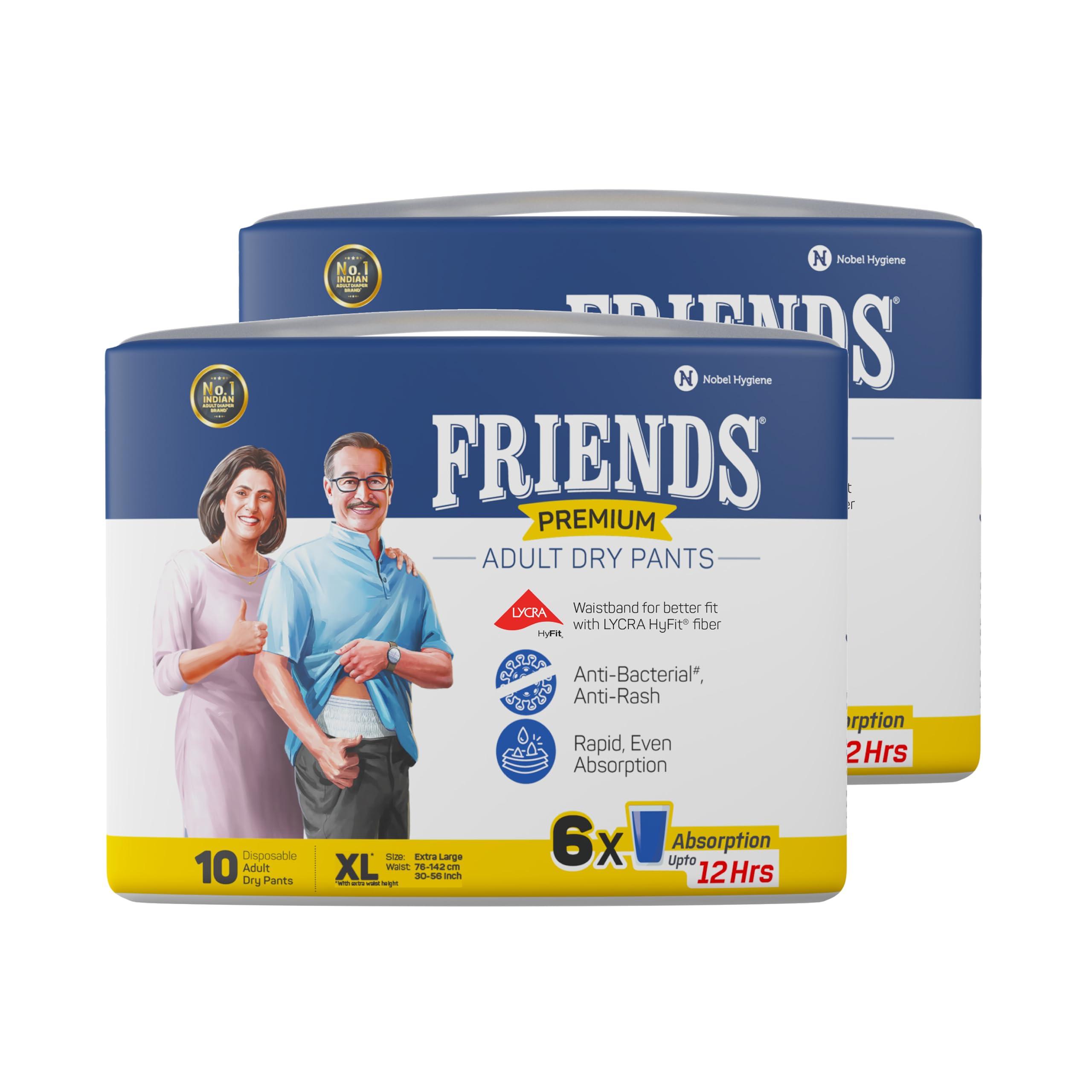 Friends Premium Adult Diapers Pant Style - 20 Count -XL- with odour lock and Anti-Bacterial Absorbent Core- Waist Size 30-56 Inch ;76-142cm (B0C2J2FHDZ) Amazon Price History, Amazon Price Tracker