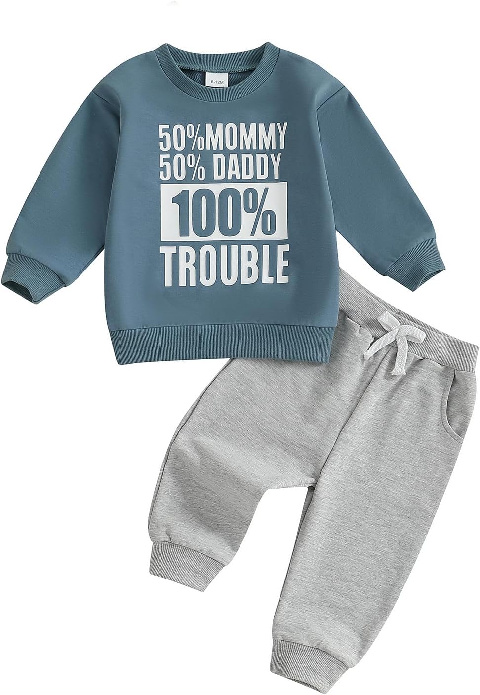 Fernvia Toddler Baby Boy Fall Clothes 2T 3T 4T Letter Print Crew Neck Long Sleeve Sweatshirt Pants 2 Pcs Outfits