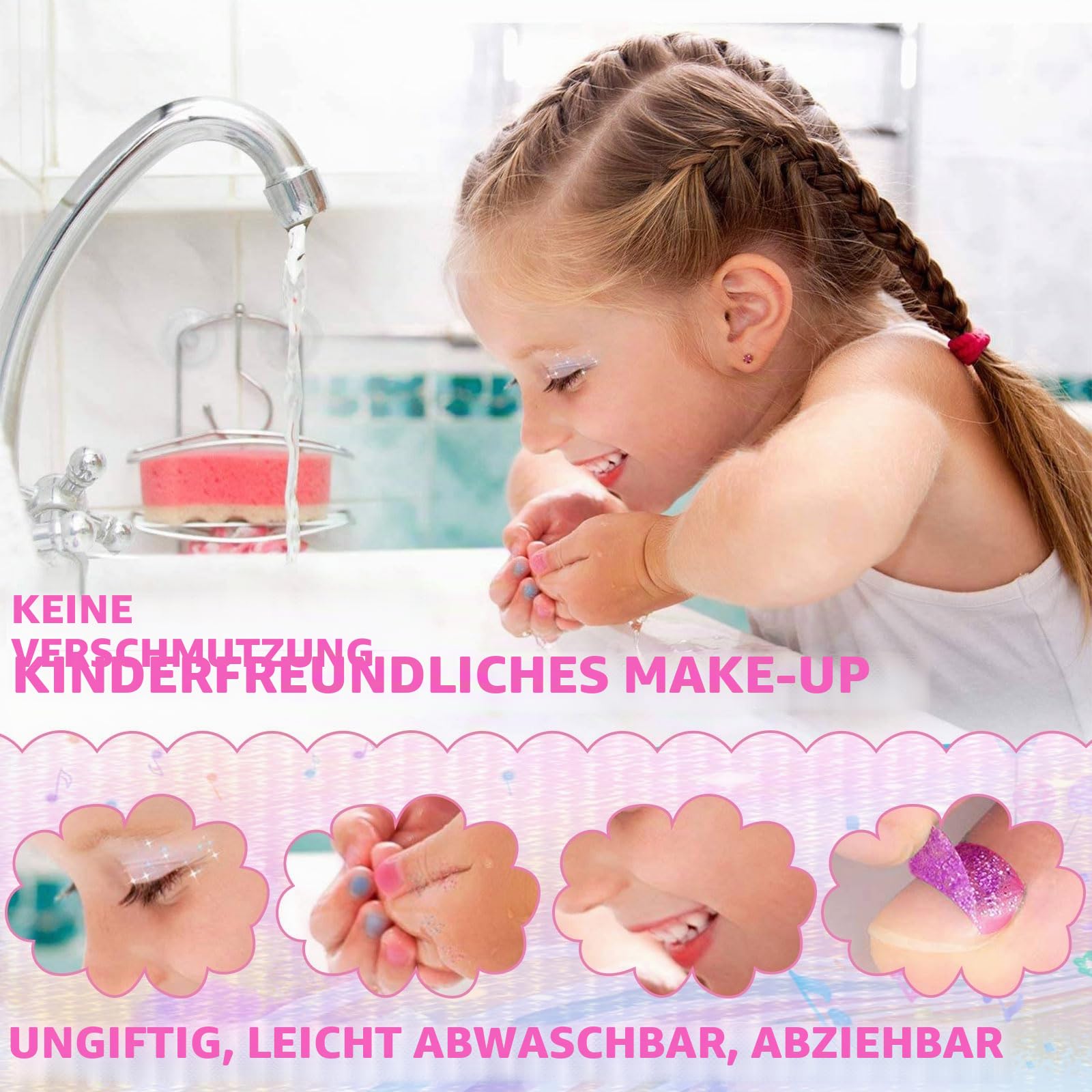 Kinderschminke Set Kinder Schminkkoffer Mädchen Kinderschminke Set mit Waschbarem Make-up, Nagellack & Zubehör Sicheres Schminkset ab 5 Jahren kleine Mädchen Kinderschminke Set Kinder Schminkkoffer Mädchen Kinderschminke Set mit Waschbarem Make-up, Nagellack & Zubehör Sicheres Schminkset ab 5 Jahren kleine Mädchen