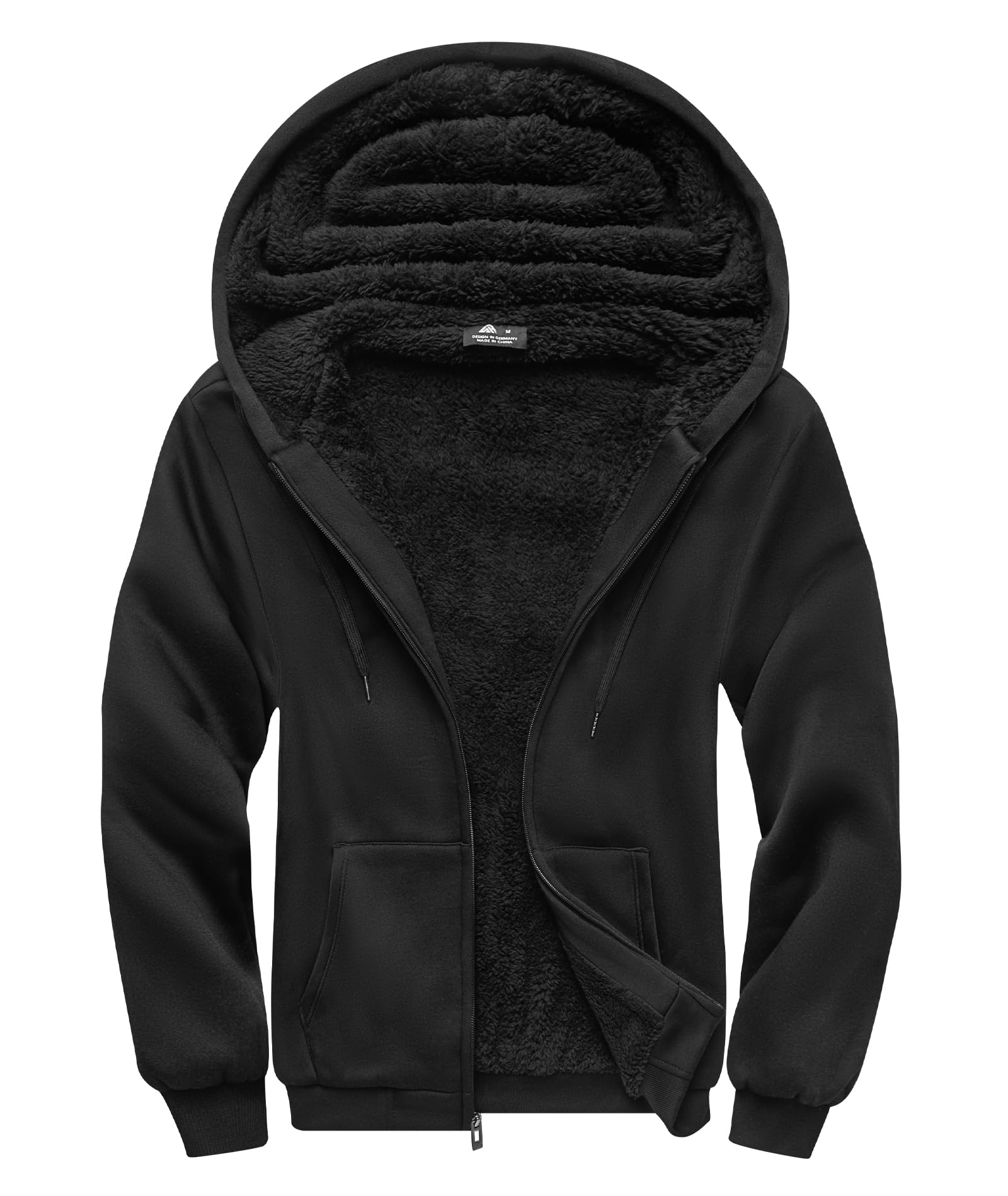 SCODI Hoodies for Men Heavyweight Fleece Sweatshirt - Full Zip Up Thick Sherpa Lined