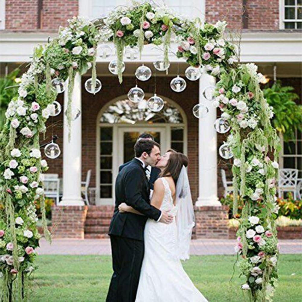 Arceau À Rosiers Arch Ede Jardin en Fer, Largeur 120CM/140CM/180CM/220CM Arcade de Mariage en Métal Fer Forgé, pour Patio, décoration de fête, Arches de Mariage (Taille : W120xH220x40cm)