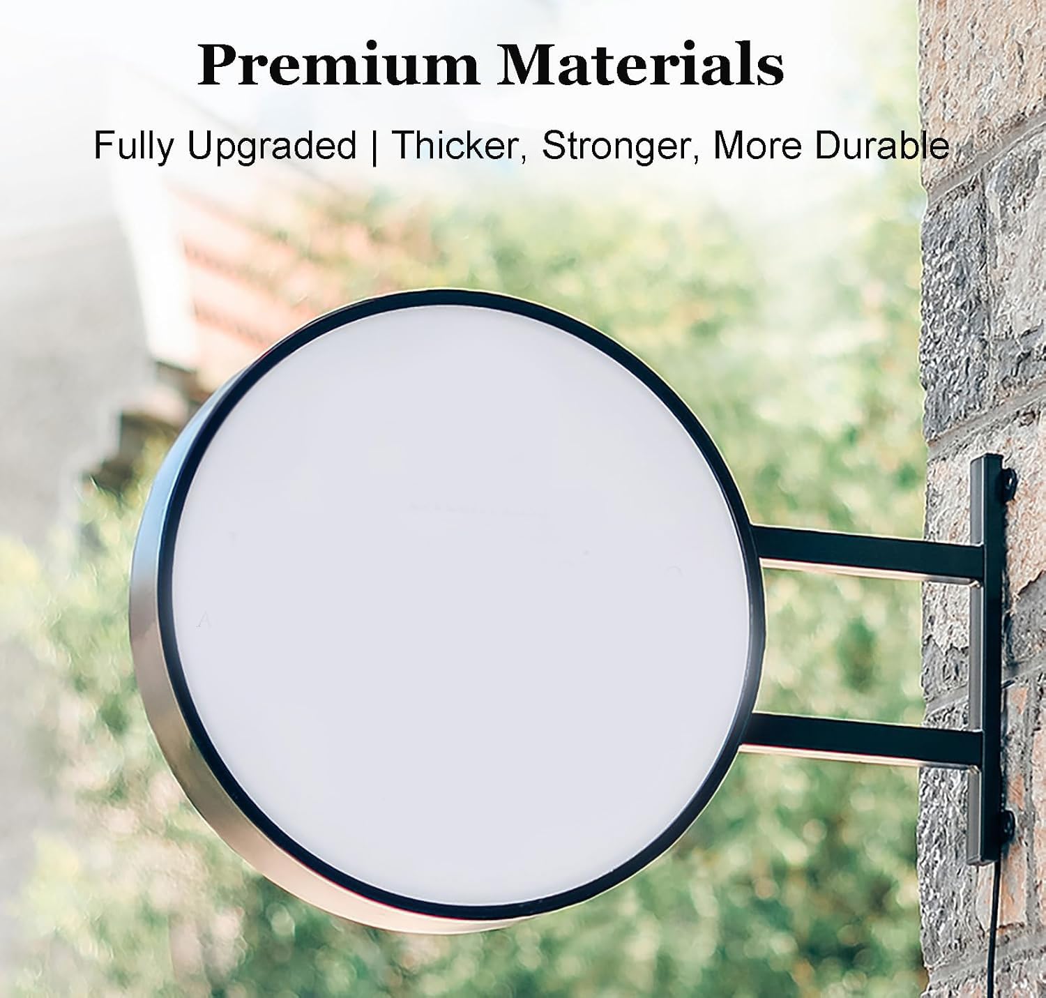 Cartel de caja de luz LED de doble cara para publicidad de negocios al aire libre, pantalla de ventana personalizable, 30 cm redonda