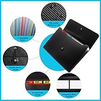 Vista 4 de Carpeta de archivos expansible, organizador de archivos de 13 bolsillos, carpeta de archivo de acordeón, carpeta de archivos expandible