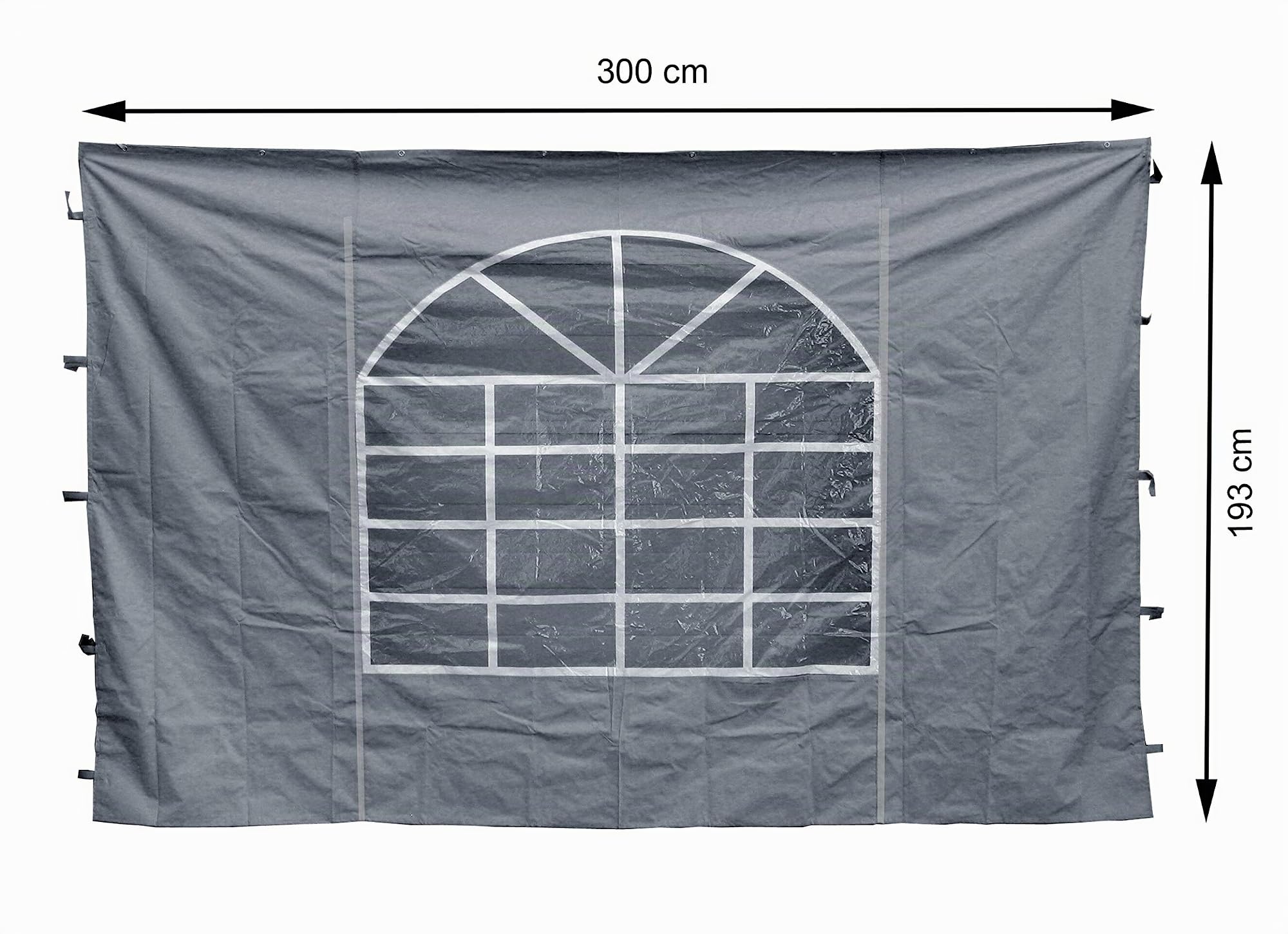 QUICK STAR 2 pannelli laterali con finestra in PVC 300 x 193 cm/400 x 193 cm per gazebo Sahara 3 x 4 m parete laterale grigio