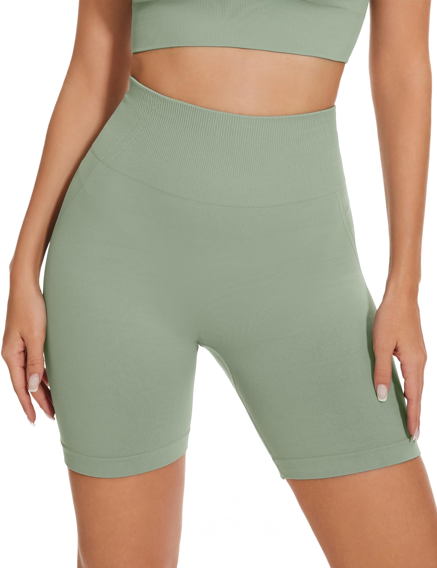 HANERDUN Radlerhose Damen Kurze Hotpants Sporthose High Waist Butt Lift Booty Scrunch Gym Sport Shorts Blickdichte Nahtlose Workout Kurz Yoga Leggings