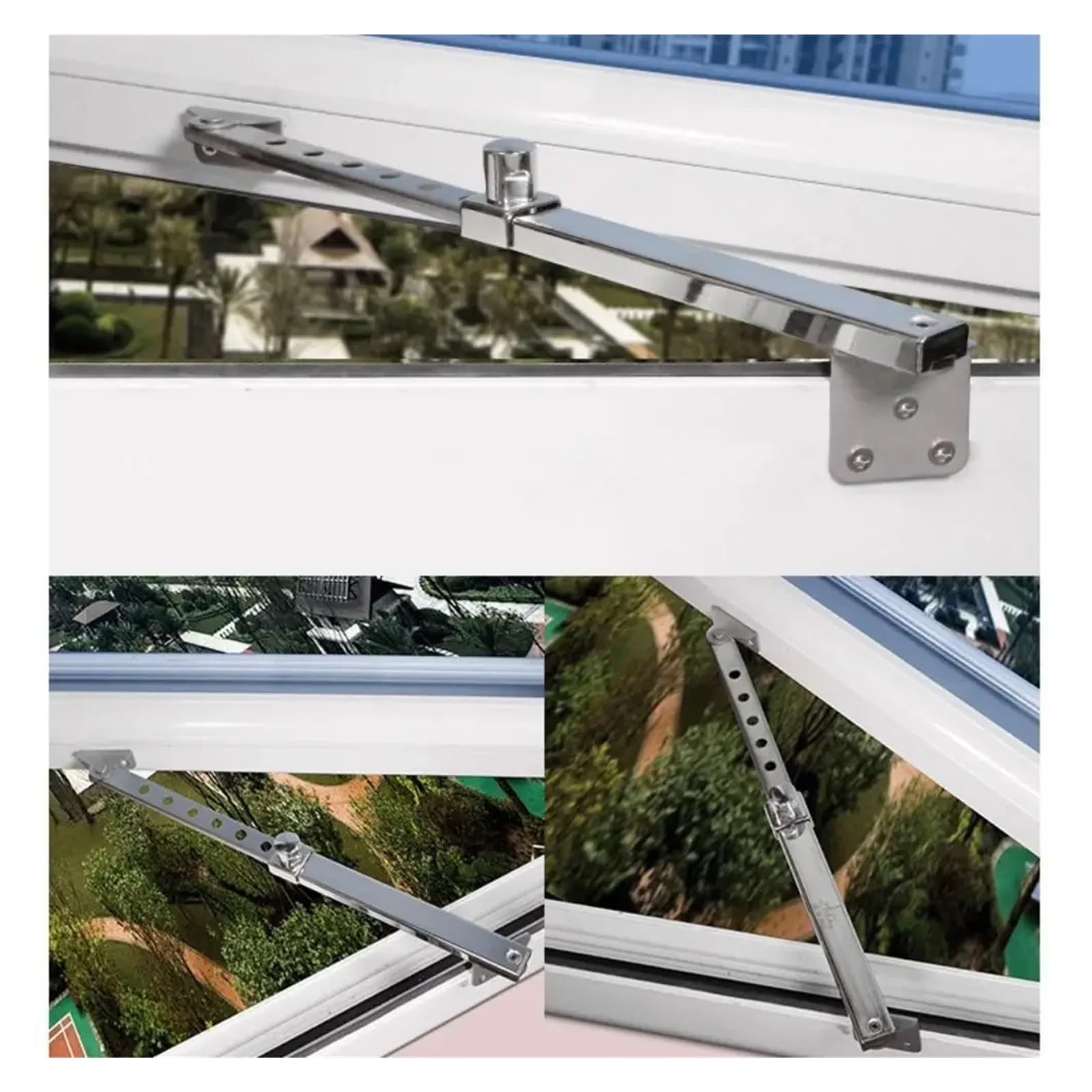 Limitador Apertura Ventanas 2PC Telescopic Windproof Brace Stopper Stainless Steel Window Support Children Safety Lock Angle Controller Limiter(Style 2)