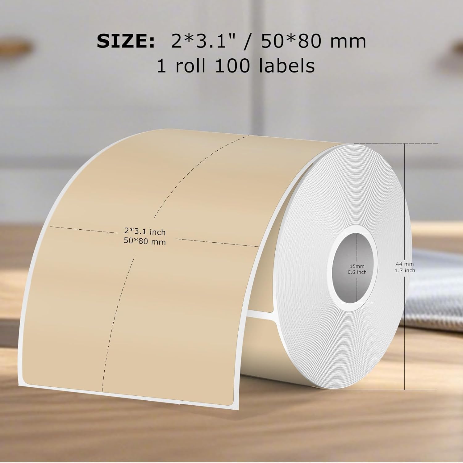 Khaki Thermal Labels 1.97×3.12 Inch Vinyl Rectangle Stickers for M110 M120 M220 M221 Waterproof Portable Direct Printer Label for Business Logo Design 100 PCS - Image 6